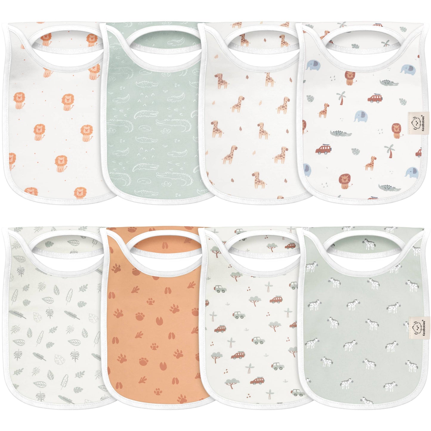 8-Pack Hallo Drool Bibs Wilderness