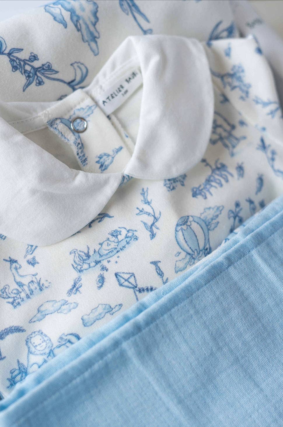 Newborn Set 5-Piece- Toile De Jouy/Blue