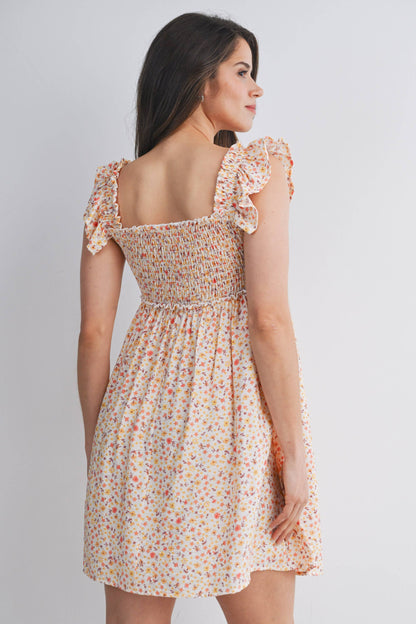Floral Smocked Maternity Dress