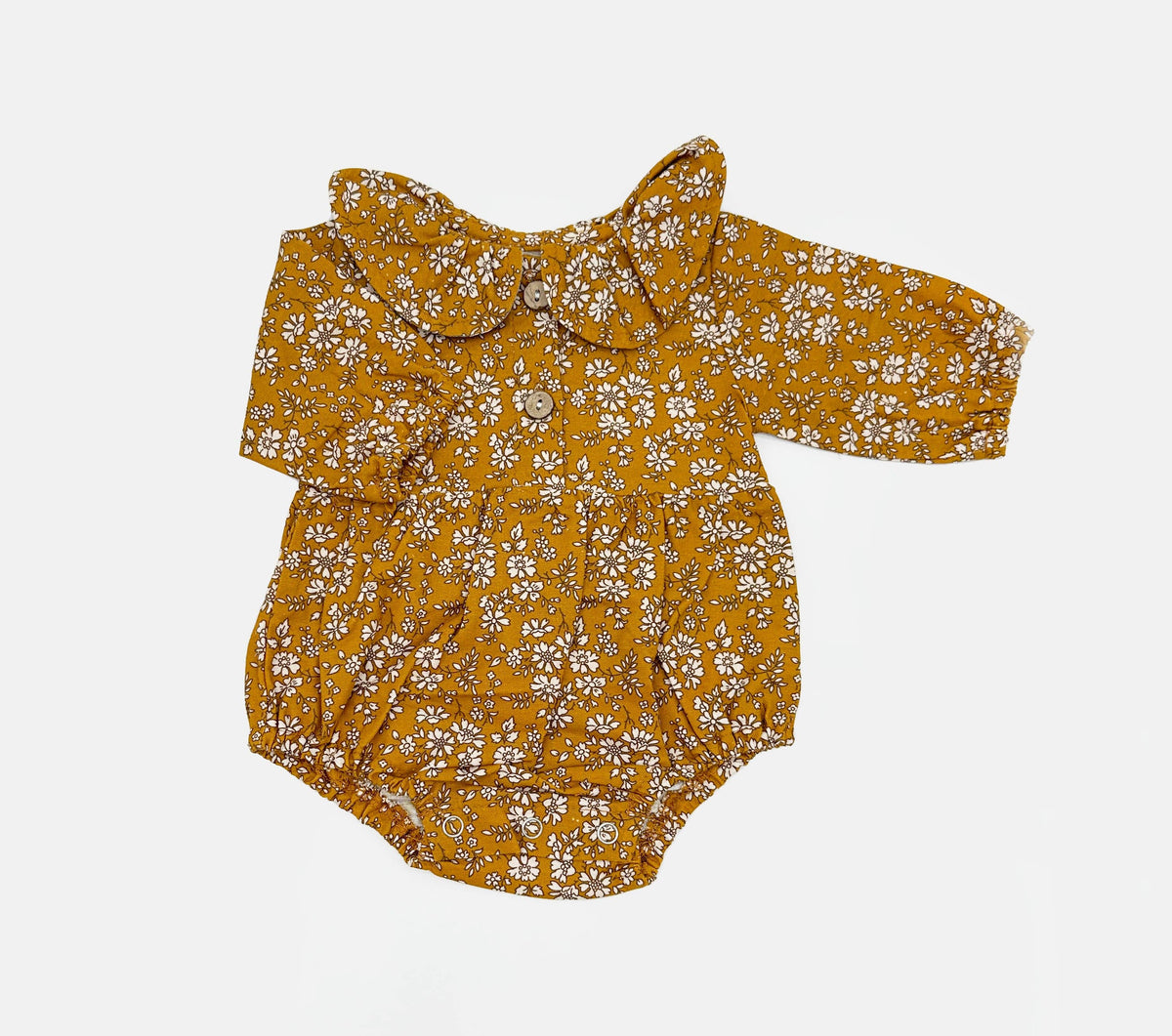 Mustard Floral Romper Set