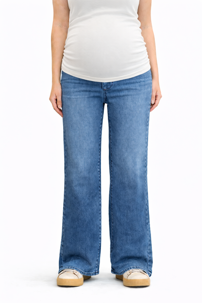 Maternity Wide Leg Jean w Bellyband