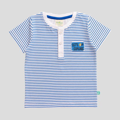 Pinstriped Tee & Shorts Set