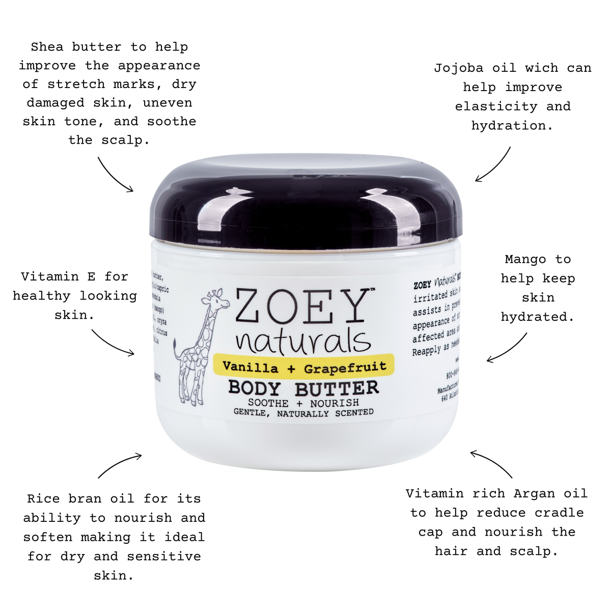 Deeply Hydrating Vanilla Grapefruit Body Butter