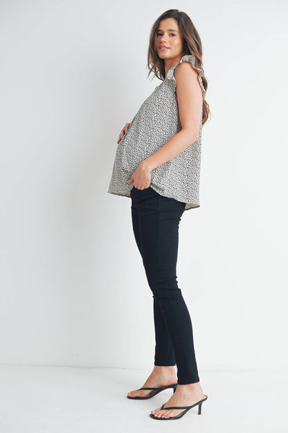 V-Neck Ruffle Maternity Top