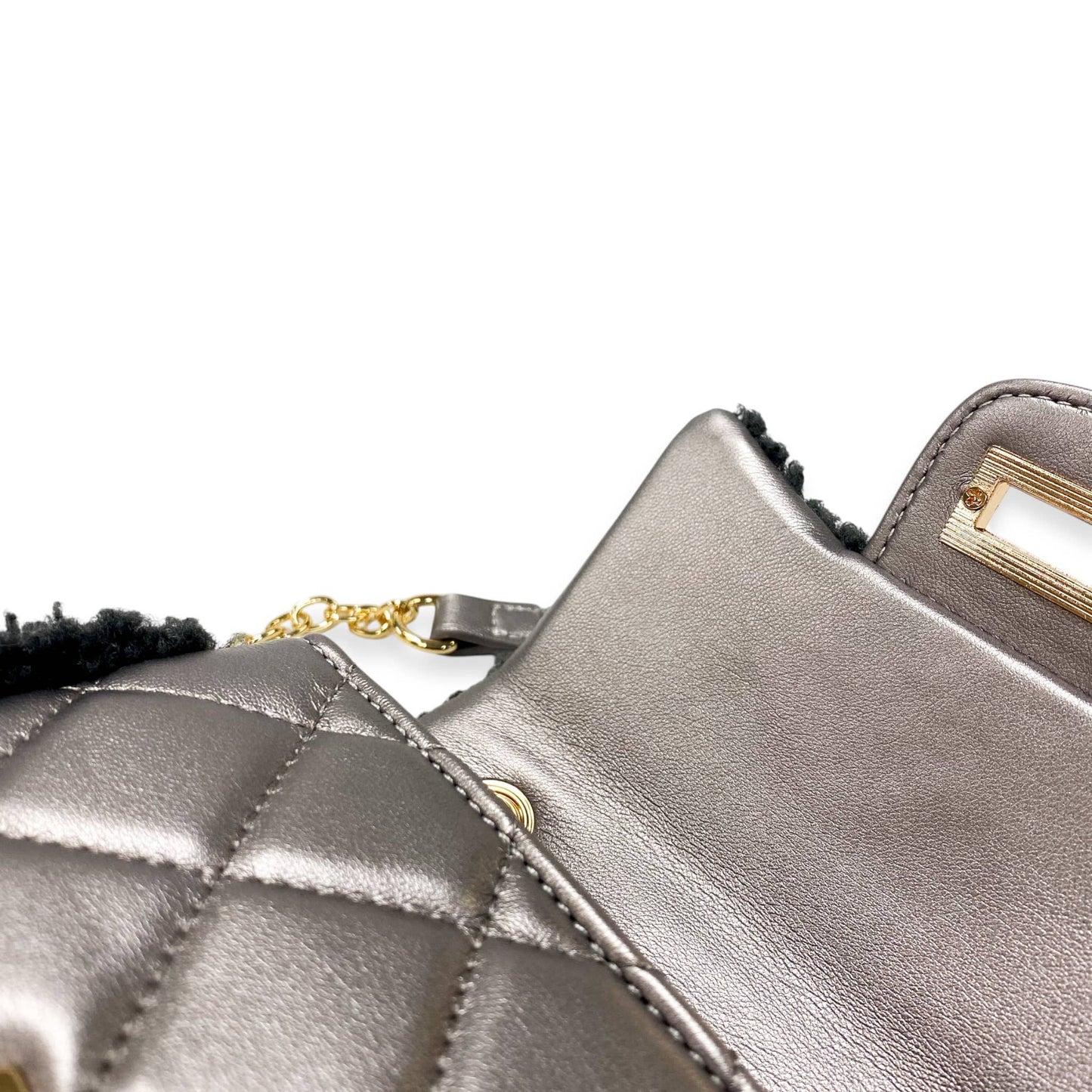 Sherpa Mixed Quilted Purse