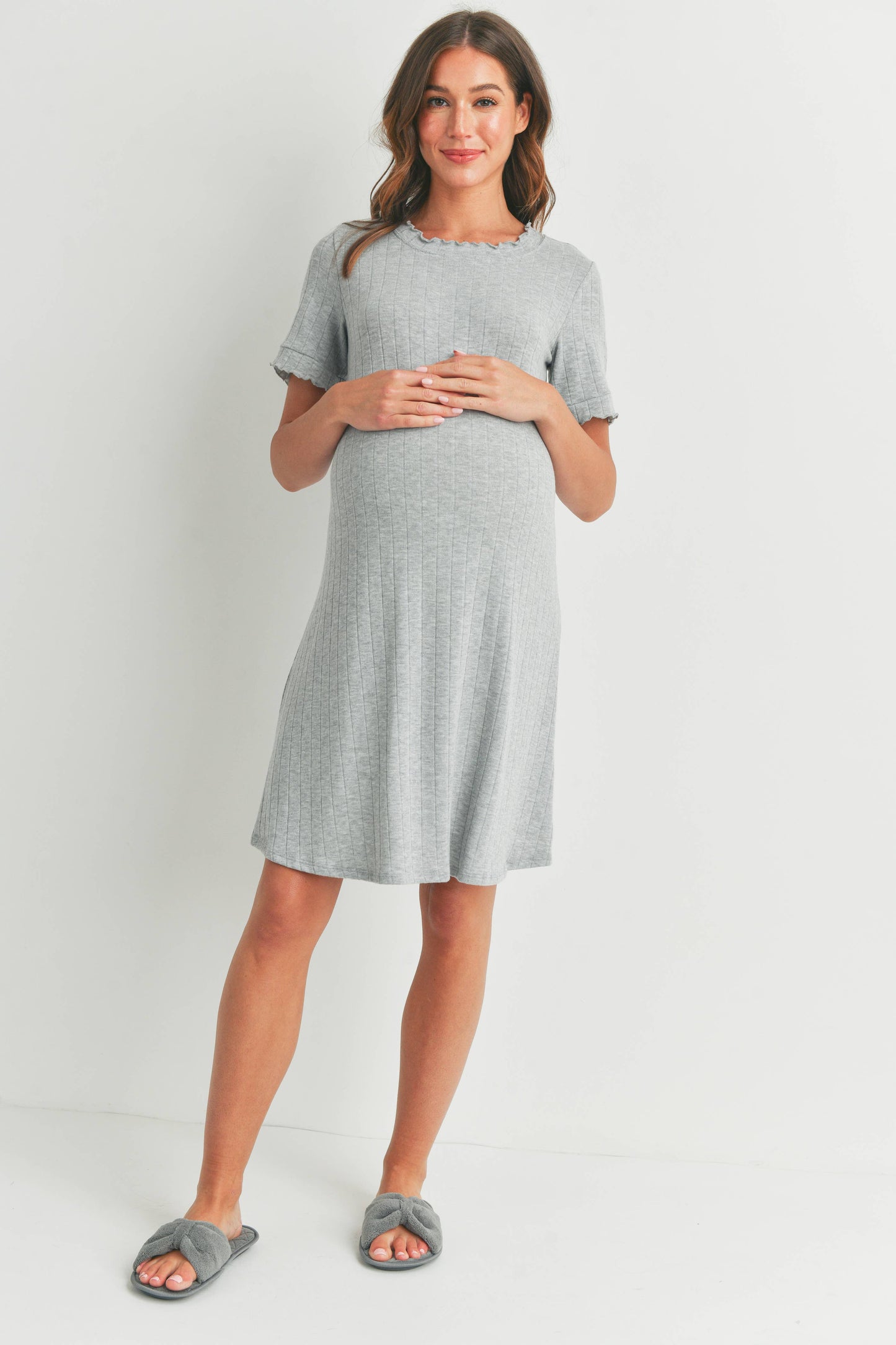 Ribbed Maternity T-Shirt Dress