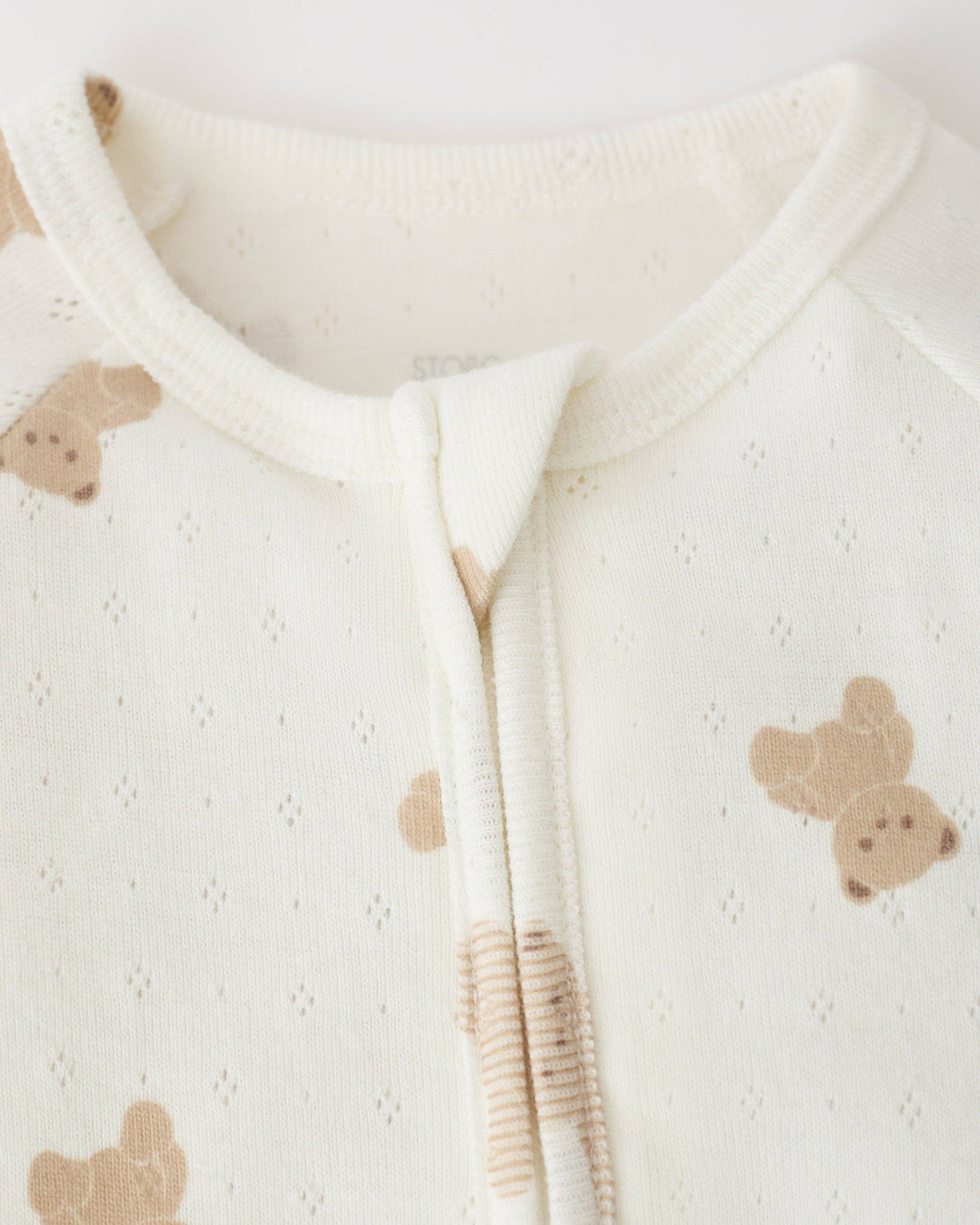 Pointelle Baby Pajama | Ivory Bears