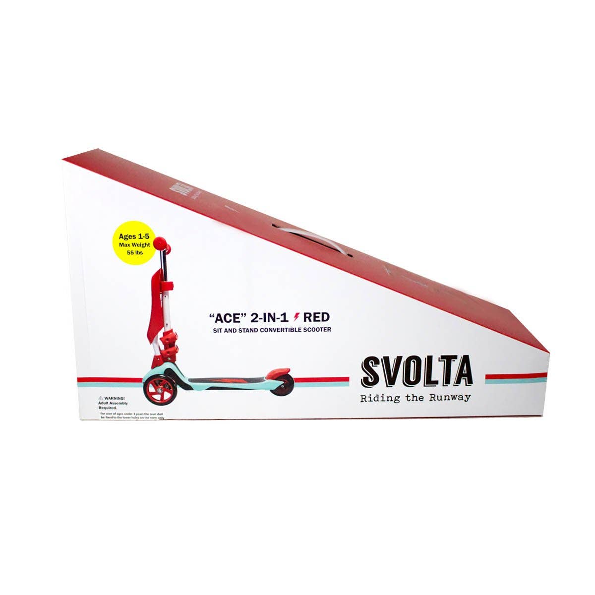 Red SVOLTA Ace 2-in-1 Scooter