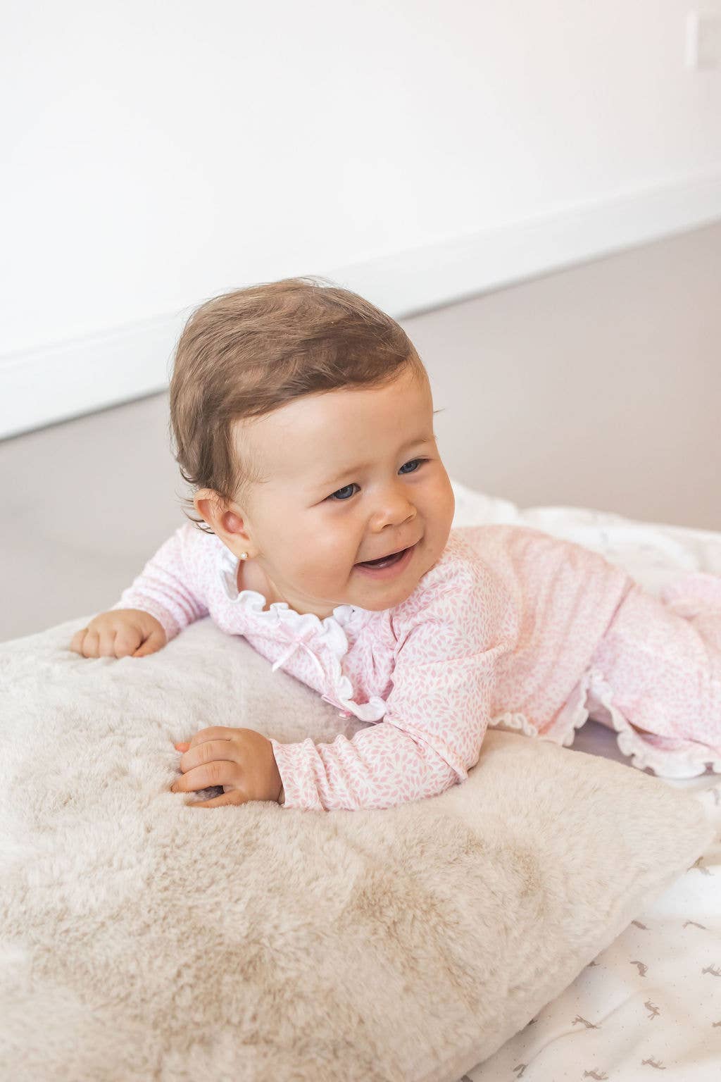 Pink Leaves Pima Baby Onesies