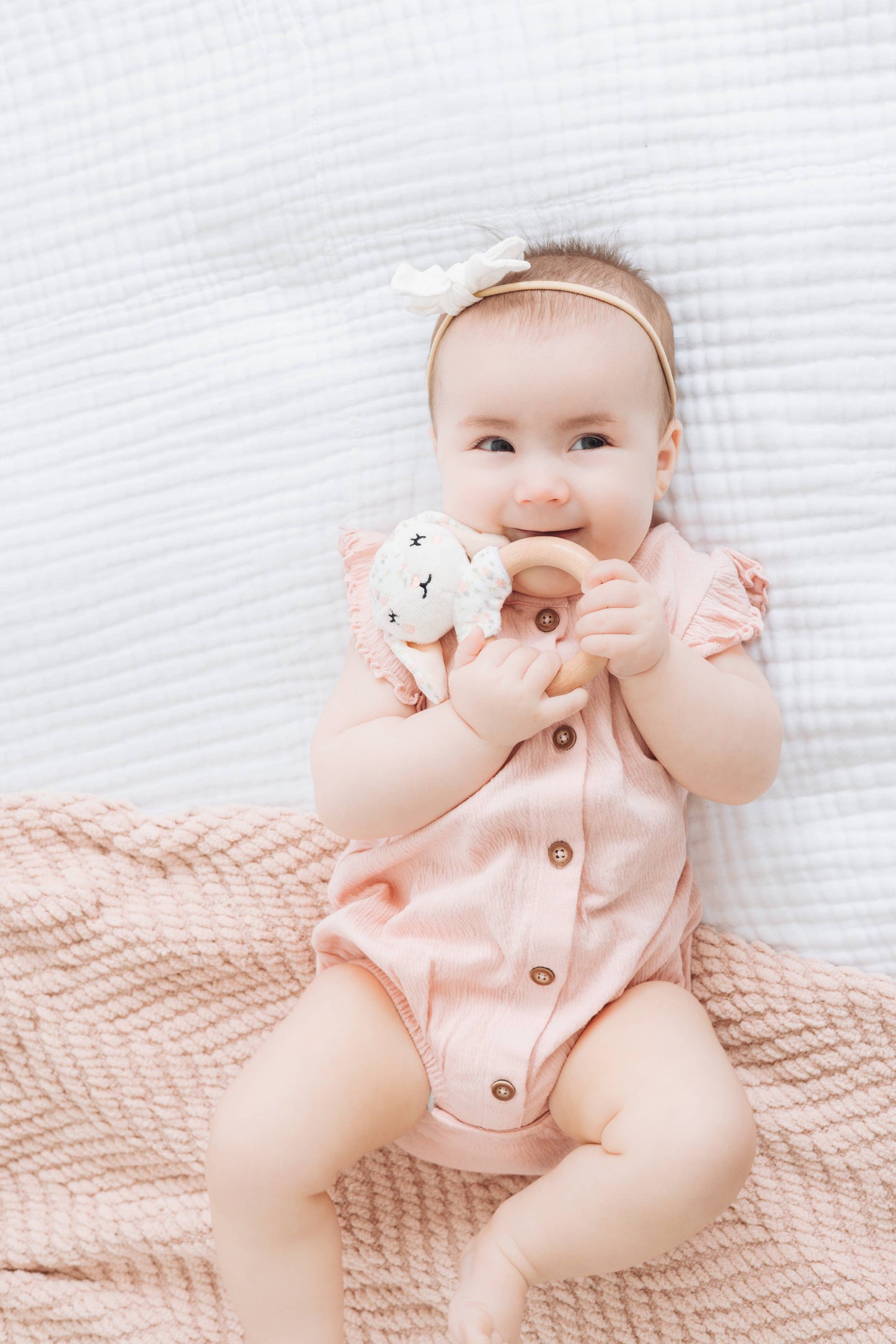 Bunny Wooden & Plush Teether