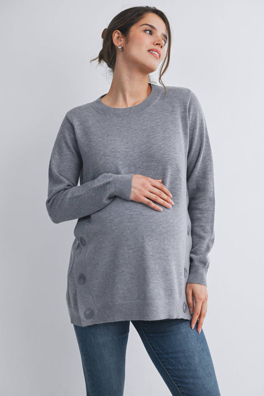 Button Side Maternity Nursing Sweater