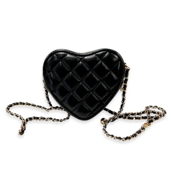 Quilted Leather Heart Purse