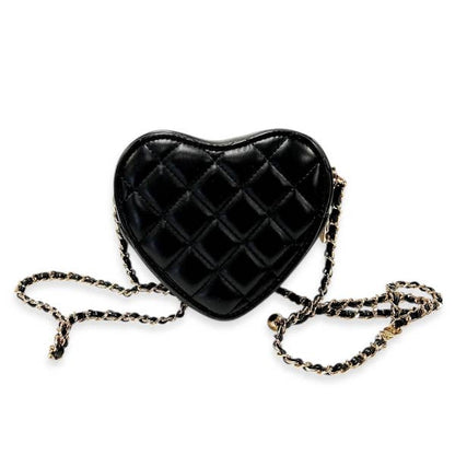 Quilted Leather Heart Purse