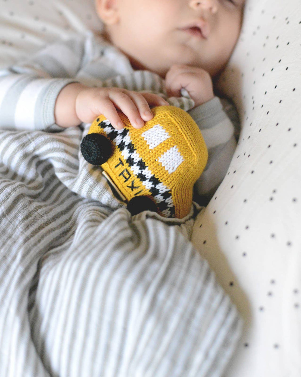 Organic Baby Taxi Rattle Toy