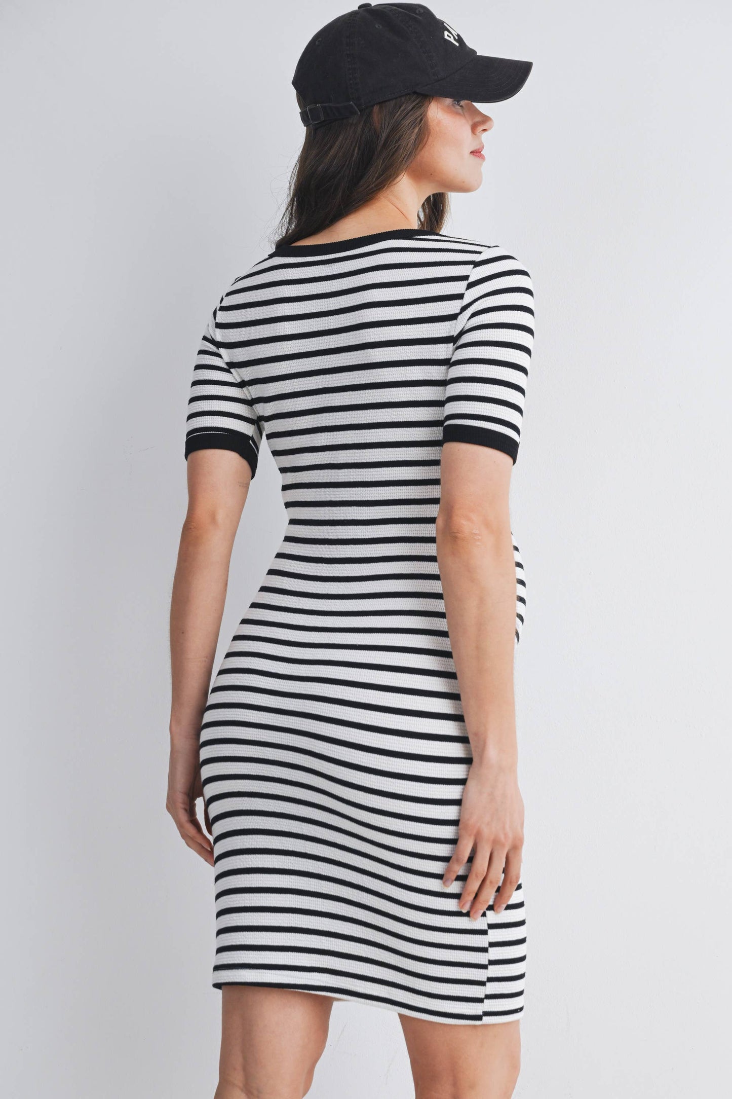 Striped Bodycon Maternity Dress