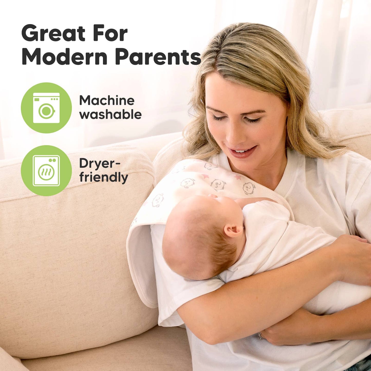 Sweet Charm 5-Pack Burp Cloths