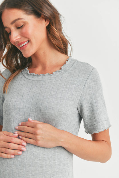 Ribbed Maternity T-Shirt Dress