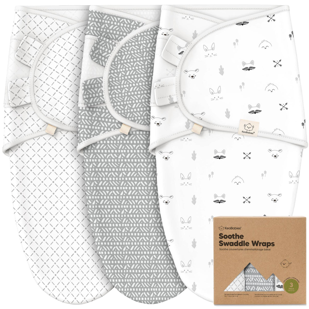 3pk Soothe Baby Swaddles 0-3M