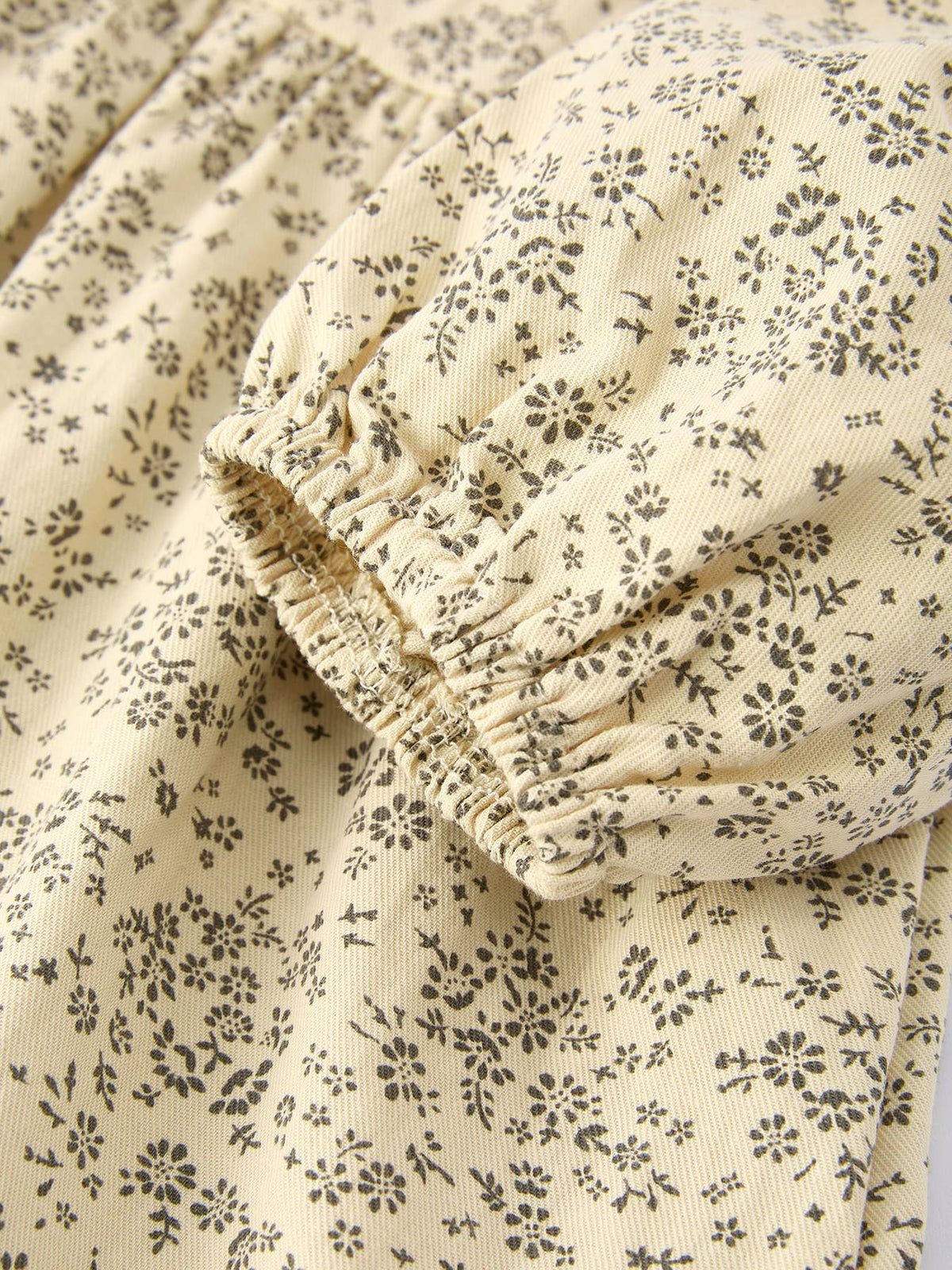 Apricot Lace Collar Girl's Floral Dress