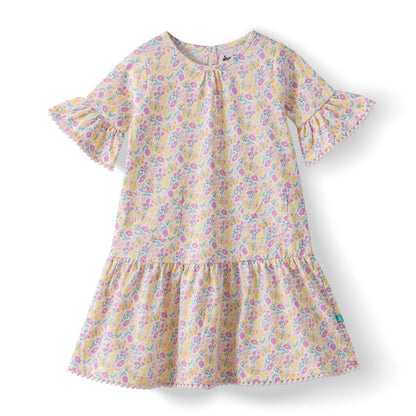 Floral Ruffle Sleeve Tiered Dress