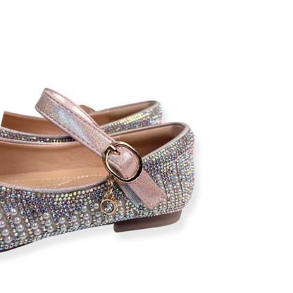 Pearl & Rhinestone Flat Shoes