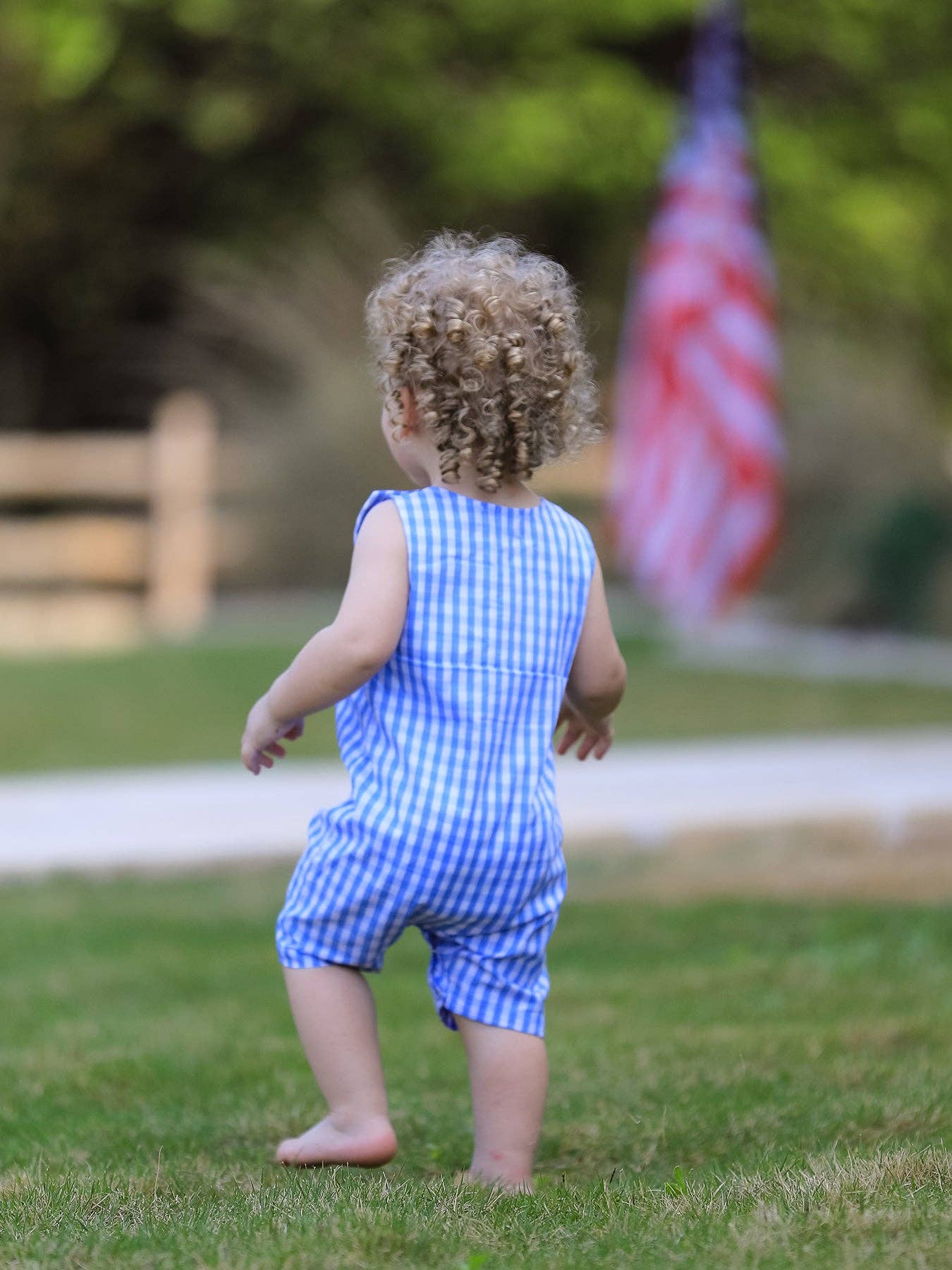 Flag Embroidery Boys Romper