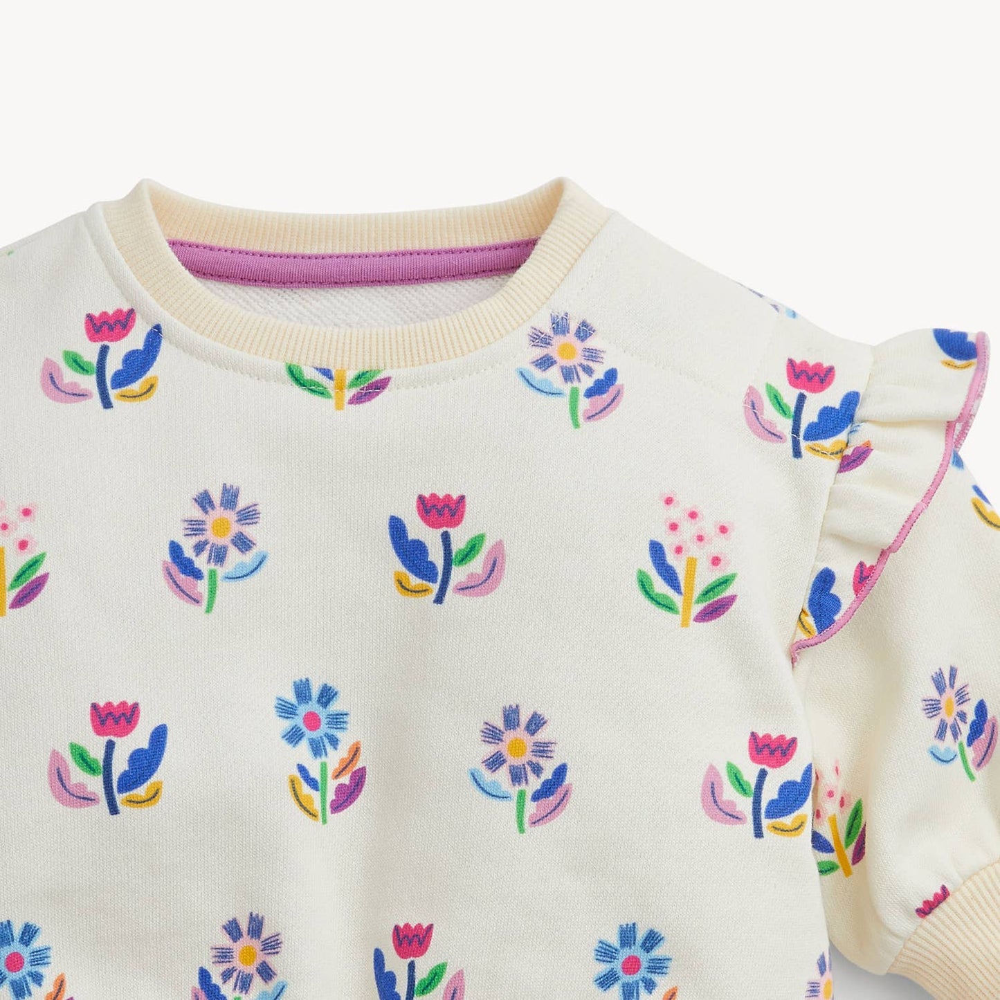 FLORAL IVORY FT GIRLS 2PC SWEATER/LNG PNT SET