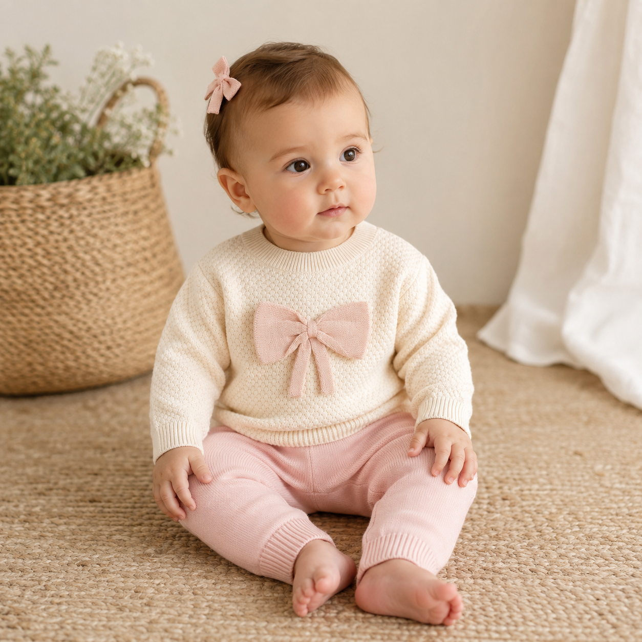 Bow Knit Baby Sweater