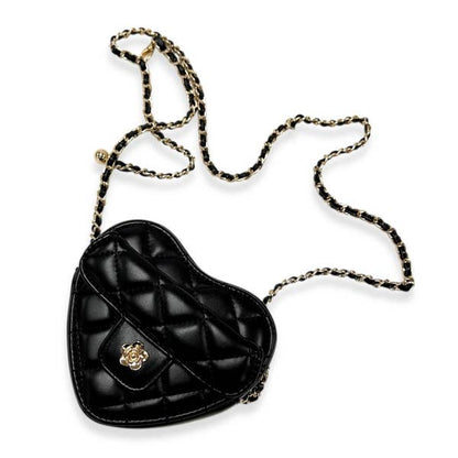 Quilted Leather Heart Purse