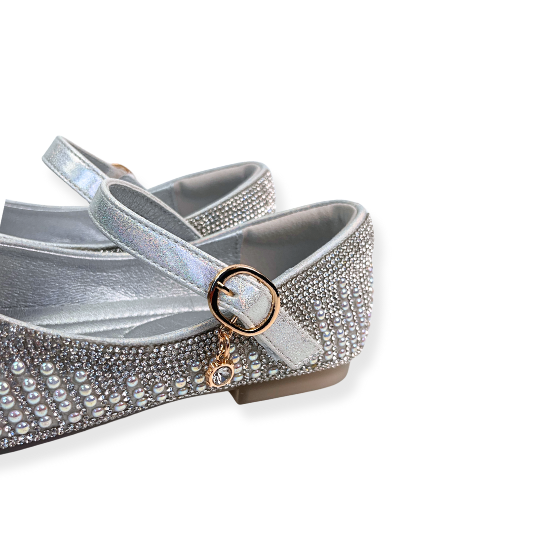 Pearl & Rhinestone Flat Shoes