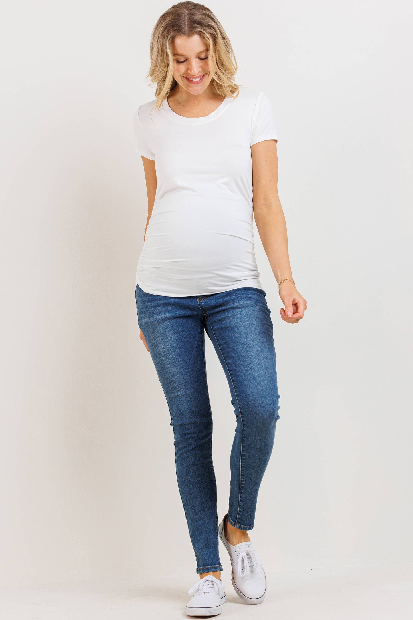 Ruched Short-Sleeve Maternity T-Shirt