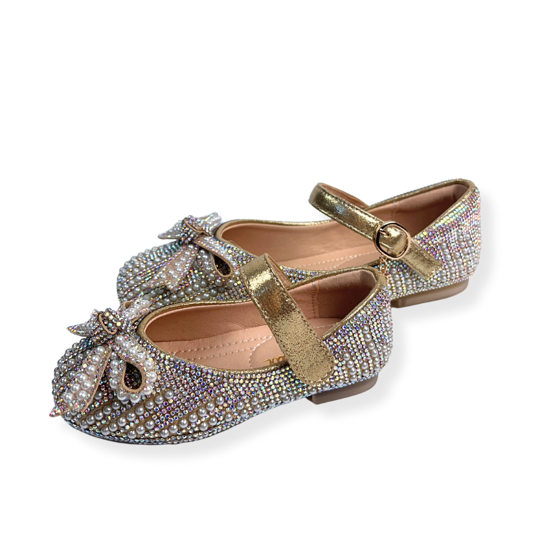 Pearl & Rhinestone Flat Shoes
