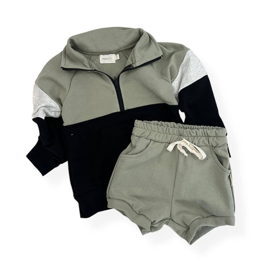 Half Zip Hoodie & Short Set