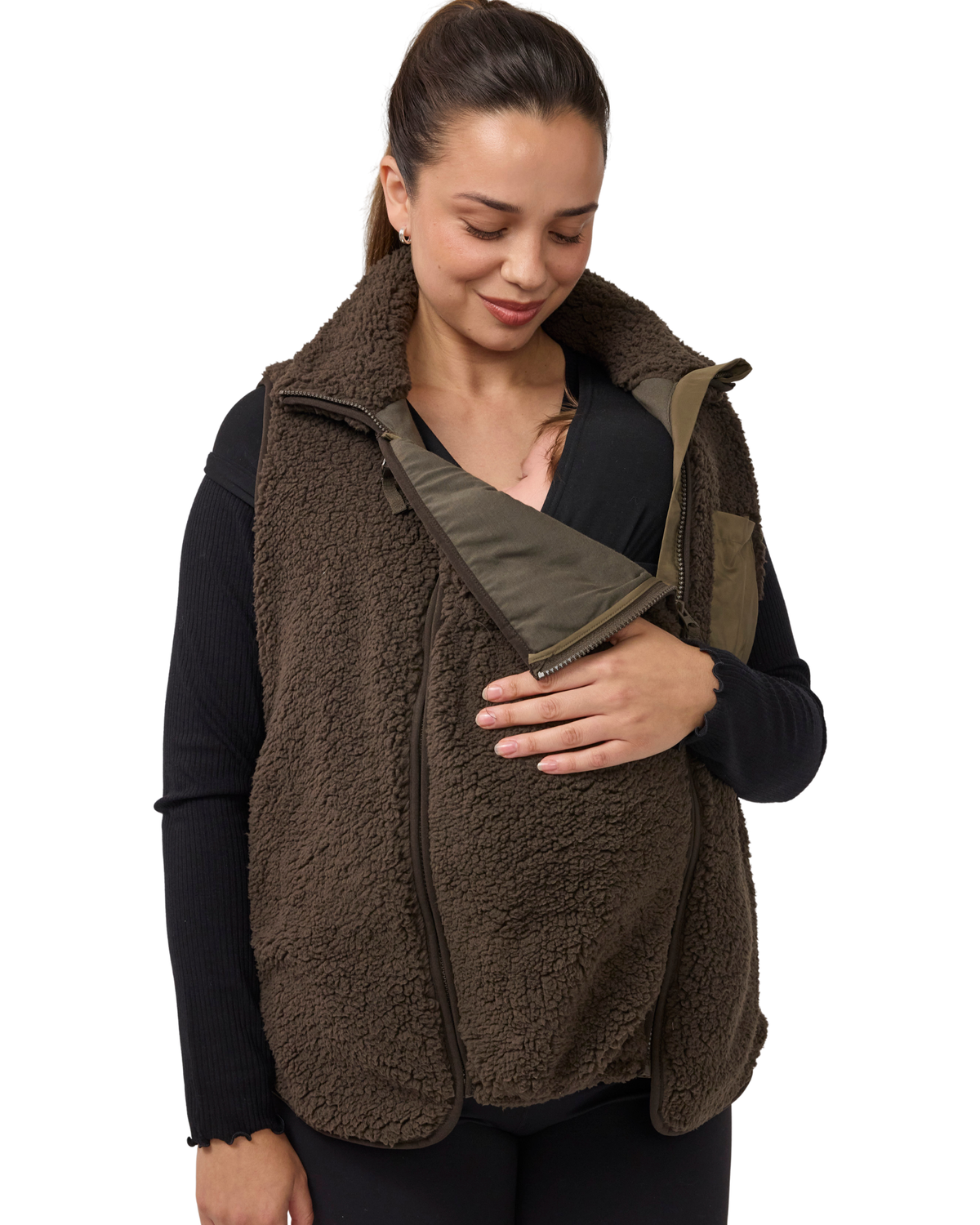 Sherpa Maternity Vest with Baby Carrier Insert