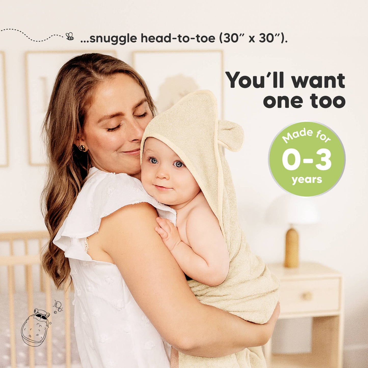 2-pack Snuggle Baby Hooded Towels
