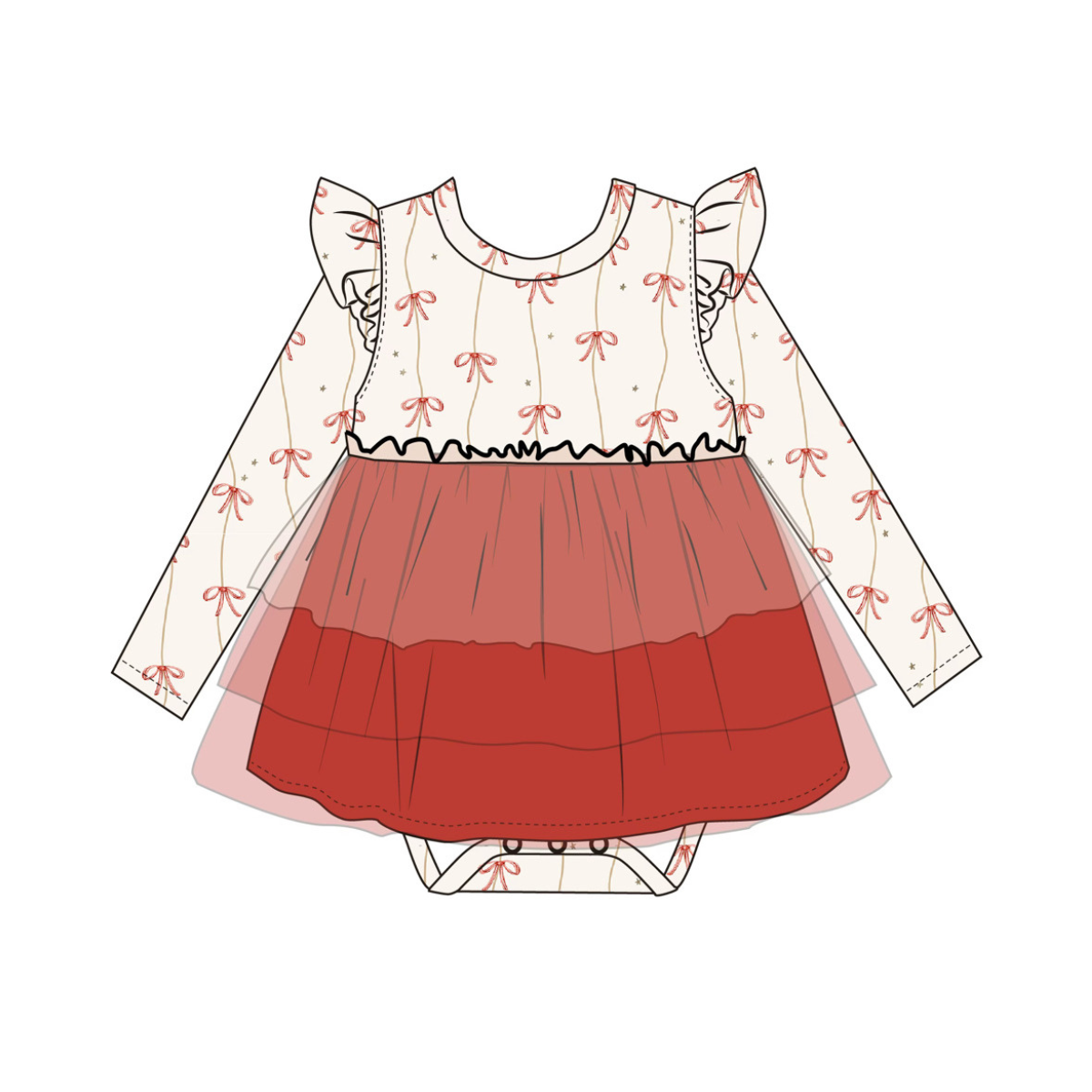 Twinkle Bow Tulle Romper