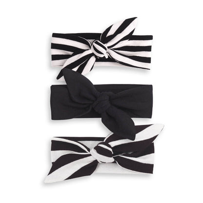 Girl's Black Cotton Headband