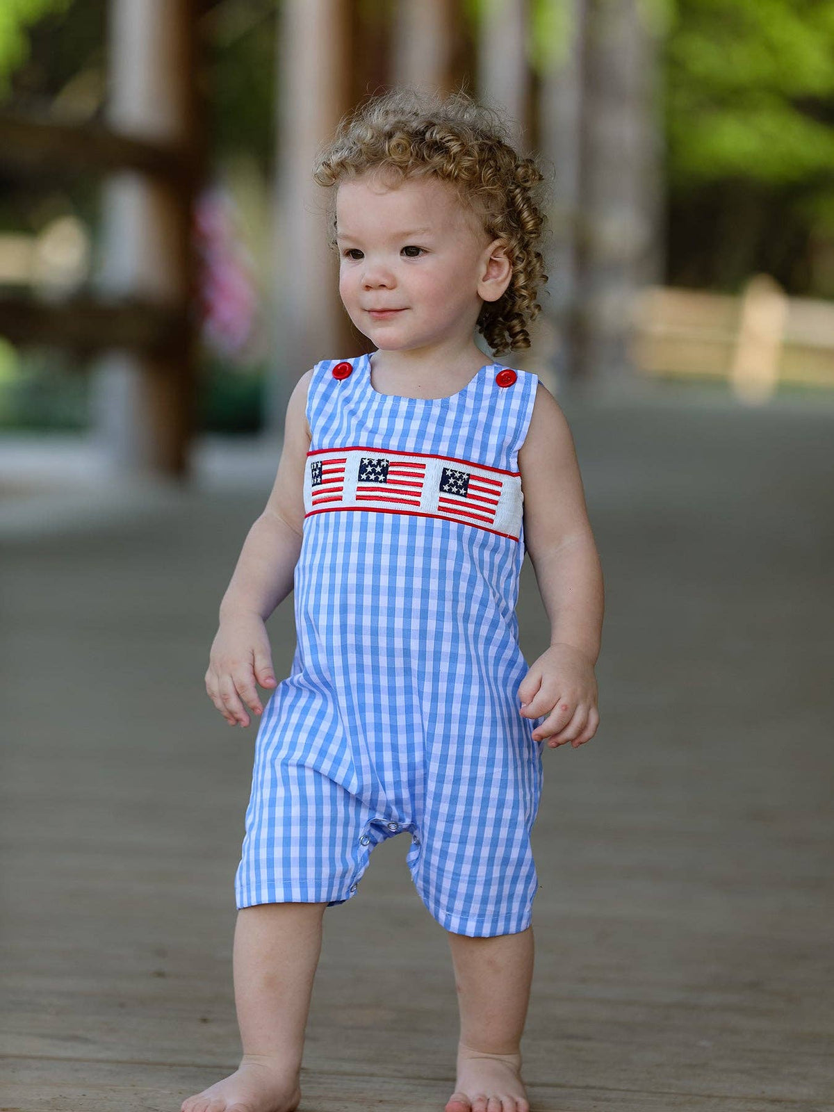 Flag Embroidery Boys Romper
