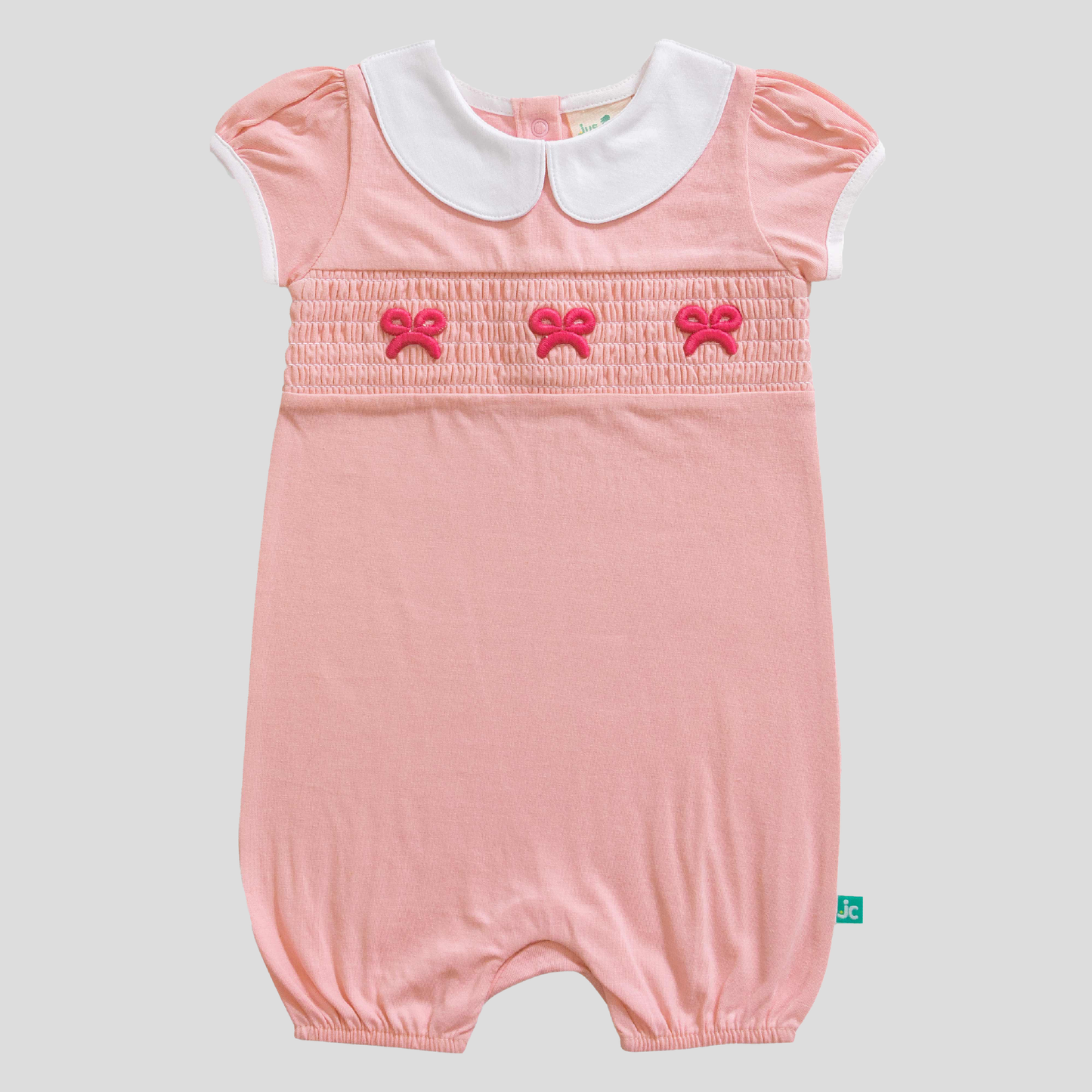 Ribbon Puffed Sleeve Romper