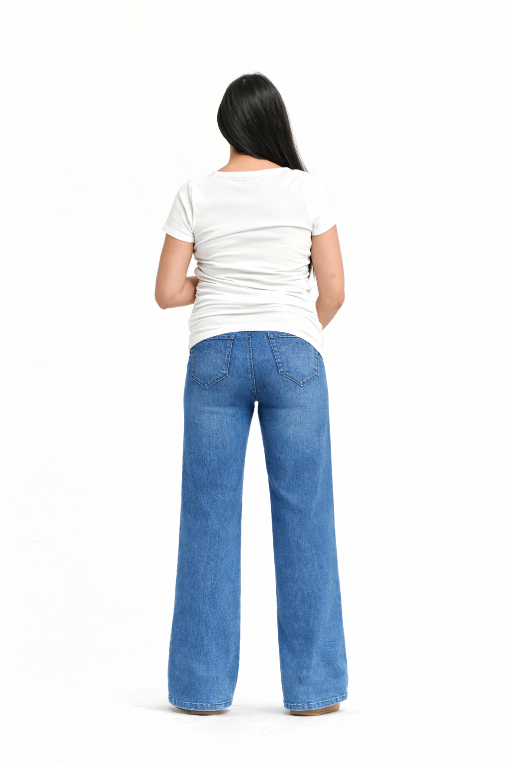 Maternity Wide Leg Jean w Bellyband