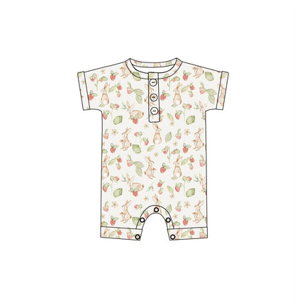 Strawberry Bunnies Henley Shortie