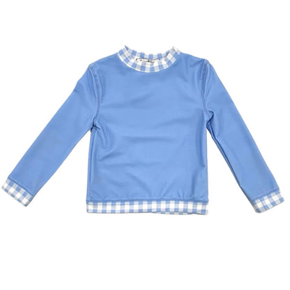 Blue Gingham Swim Rashgaurd