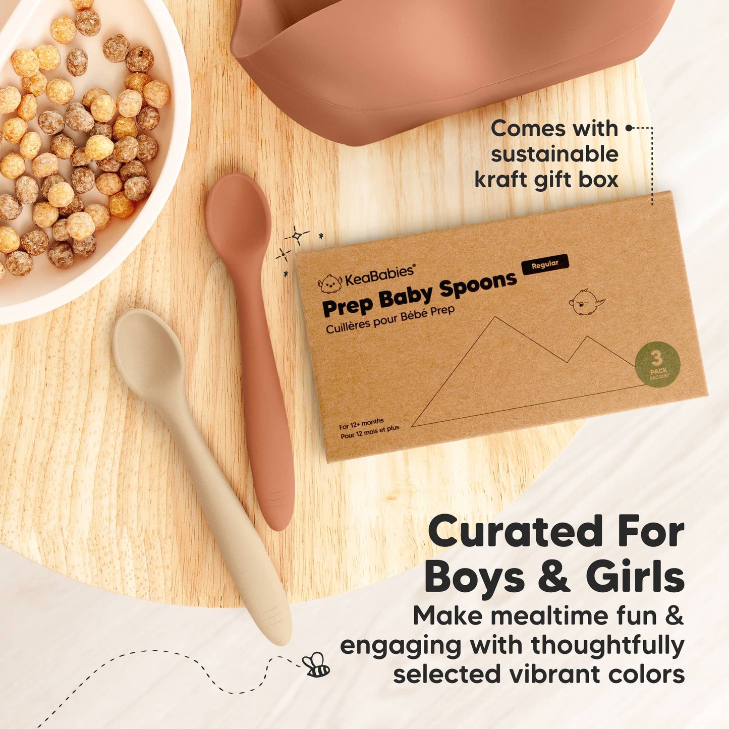 3-Pack Prep Silicone Baby Spoons