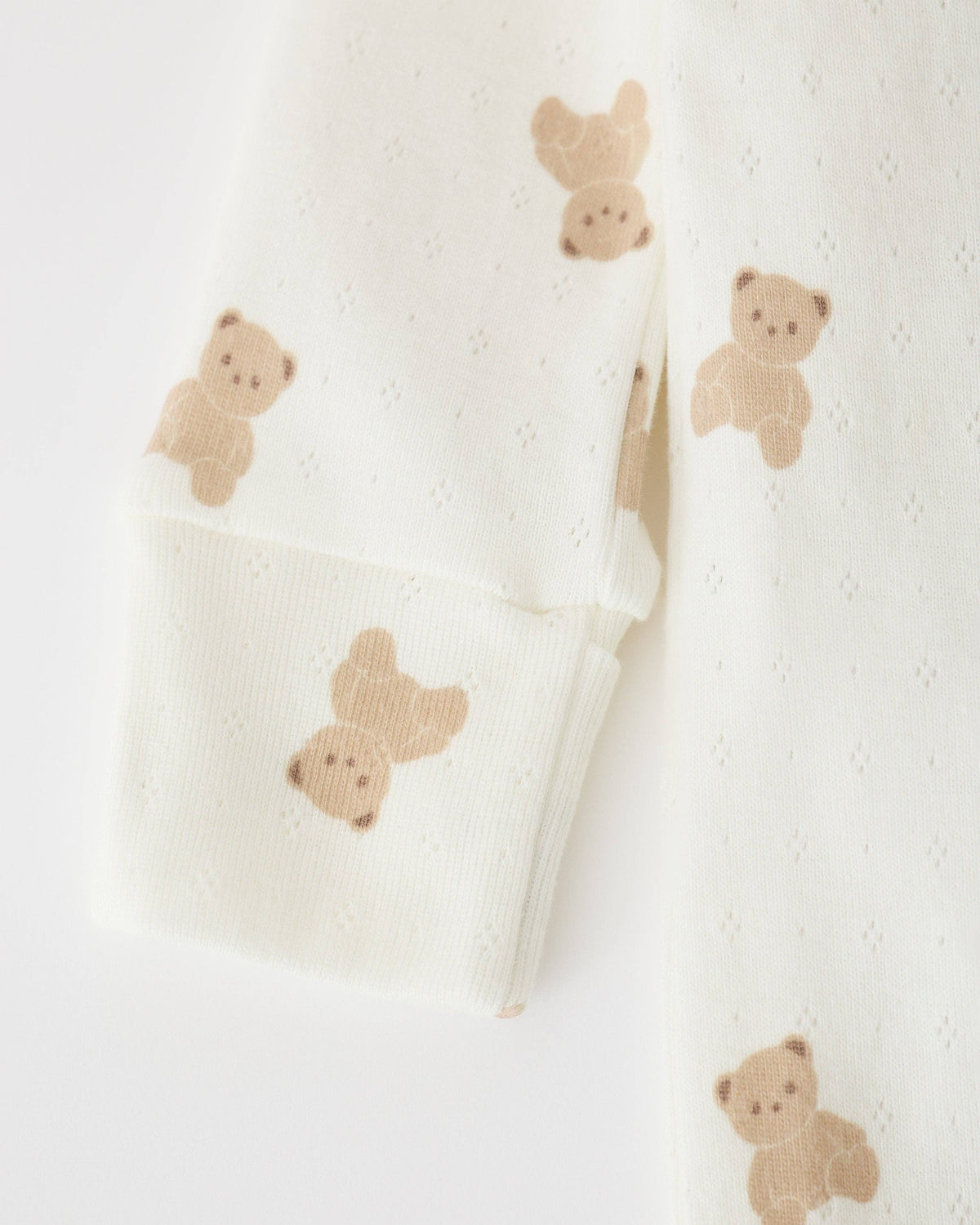 Pointelle Baby Pajama | Ivory Bears