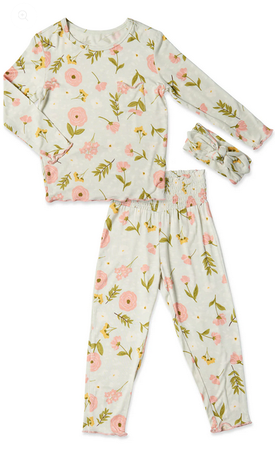 Charlie Kids 3 Piece Pant PJ - Carnation