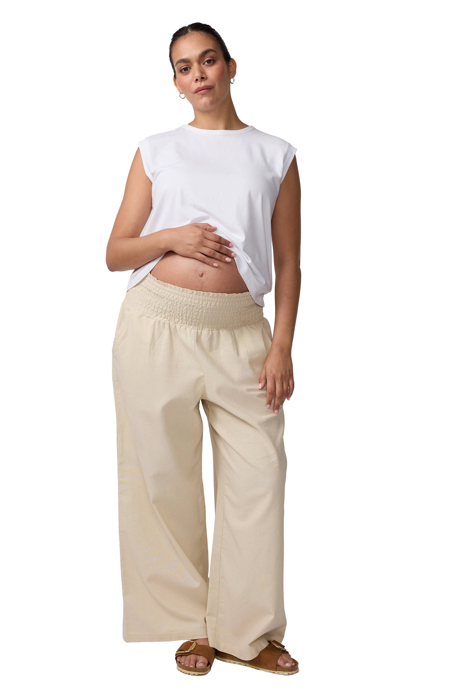 Porto Linen Maternity Pant