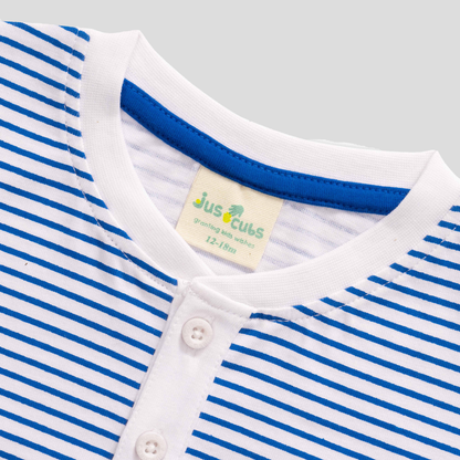 Pinstriped Tee & Shorts Set