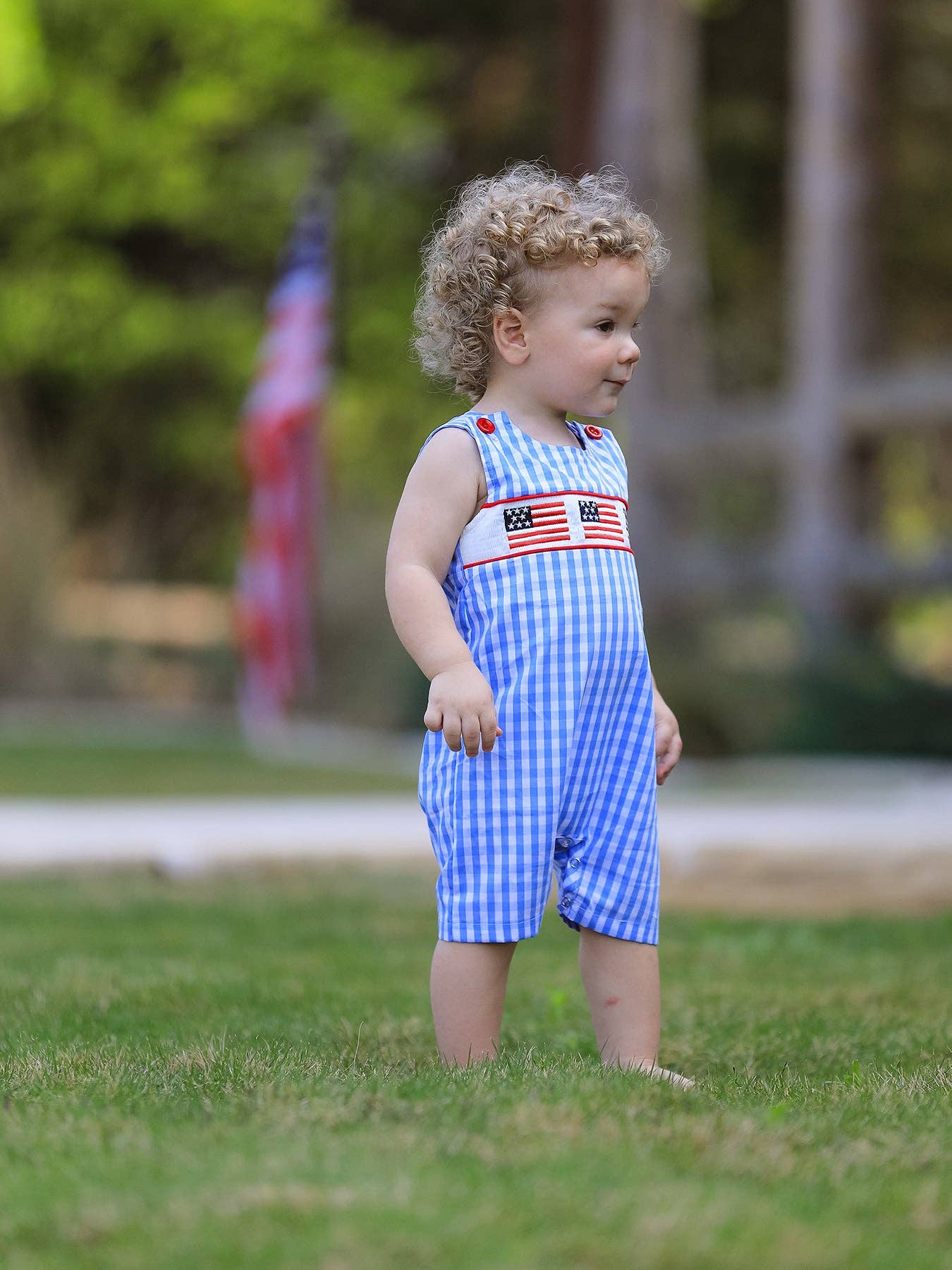 Flag Embroidery Boys Romper
