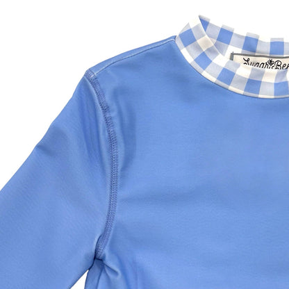 Blue Gingham Swim Rashgaurd