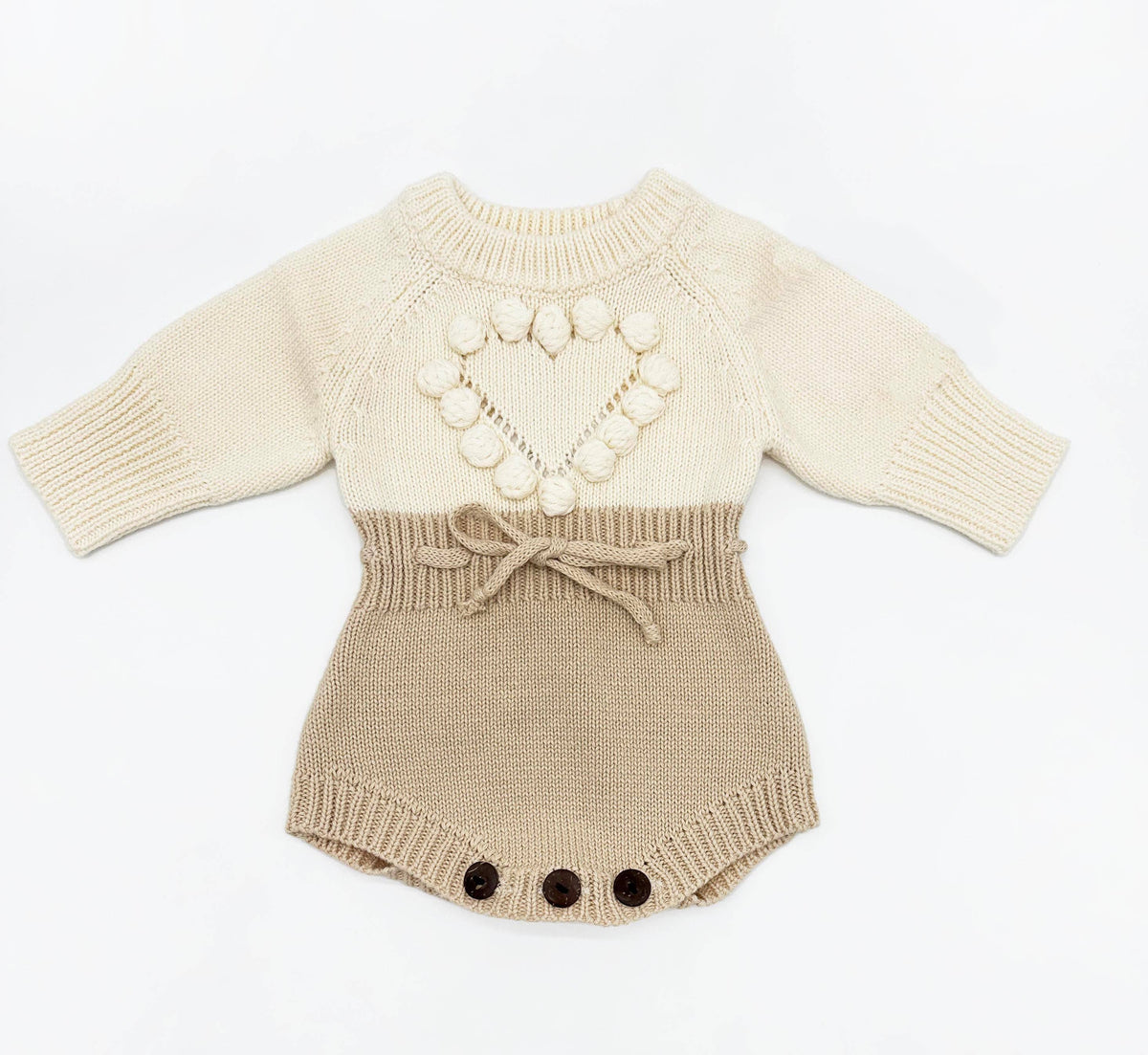 Cream Heart Romper Set NB (new)